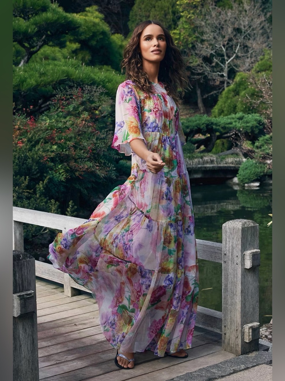 Johnny Was Fionna Silk Floral Watercolor Maxi Dress - NWT! Size XS